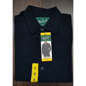 New WOOLRICH Chamois Men's Navy Blue 100% Cotton Long Sleeve Shirt Size Varies